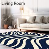 Abstract Chevron Waves with Layered Motifs and Symmetrical Flow(Blue)