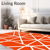 Country Windowpane Grid Design Accent with Classic Appeal(Orange)