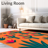 Arid Landscape Thorny Vegetation Artwork(Orange)