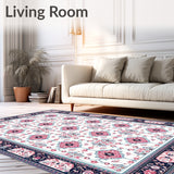 Boho Geometric Blush and Sky Blue Area(White)