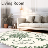 Elegant Botanical Farmhouse Medallion Tapestry (Green)