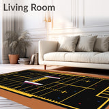 Football Field Yard Lines Pigskin Motif(Black)