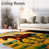 Wild Mustang Gallop Artistic Tapestry(Orange)