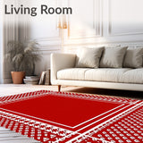 Classic Interlocking Houndstooth with Spruce Sprig Embellishments(Red)