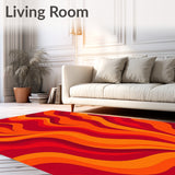 Abstract Flame Motif Combining Fluid Shapes and Intense Warmth(Red)