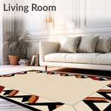 Revival Interlocking Chevron Motif with Abstract Border(Beige)