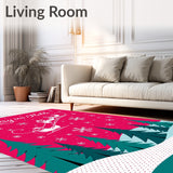 Jolly North Pole Express Winter Wonderland Decorative Surface Cover(Pink)