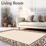 Boho Paisley Swirl Design with Ornamental Border Frame(Ivory)