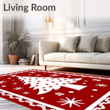 Jolly Evergreen Celebration Decorative Seasonal Flooring Accent(Red)
