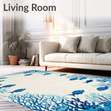 Coastal Reef Inspired Area Bright Colors Fish Beige(Blue)