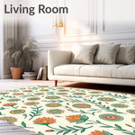 Boho Floral Botanical Artistic Embellished Decorative Statement (Beige) - ODIKA