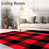 Rustic Tartan Plaid Featuring Vibrant Ruby and Black Grids(Red)