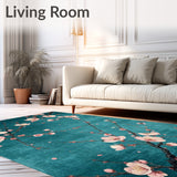 Cherry Blossom Floral with Teal Accents(Blue)