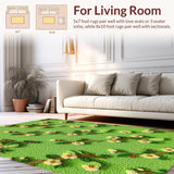 Ultra Soft Area Rug, Non Slip, Stain Resistant, Washable Area Rugs for Living Room, Bedroom, Floral Green Non-Slip Kitchen Decor(Green)