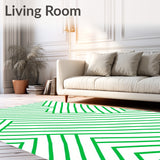 Festive Shadow Stripe With Abstract Zigzag Linework(Green)