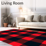 Farmhouse Checkered Traditional Heritage Rustic Vintage(Red)