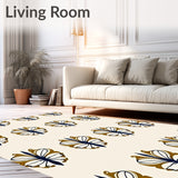 Art Inspired Fan with Gentle Metallic Highlights (Ivory)