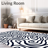 Abstract Wavy Labyrinth Maze Stylish (Black)