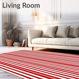 Pinstripe with Alternating Holiday Bands and Sleek Accents(Red)