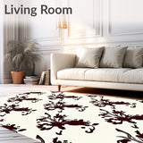 Distressed Botanical Vine Featuring Scrollwork(Brown)