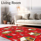 Jolly Winter Cottage Evergreen Forest(Red)