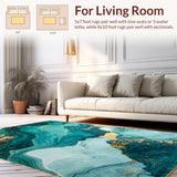 Elegant Gold Veined Aesthetic(Blue)