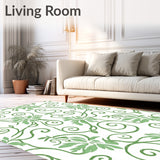 Botanical Vine Scrolls with Artistic Swirl Motif(Green)
