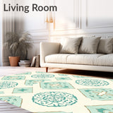 Minimalist Aztec Inspired Lattice Non Shedding(Ivory)