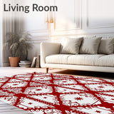 Nordic Inspired Interlocking Plaid with Starburst Detailing(Red)