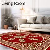 Aristocratic Rosette Arabesque Palatial Emblem Artwork(Red)