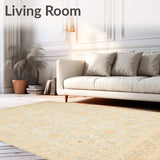 Elegant Medallion Area Beige & Natural Woven Design(Beige)