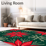 Festive Heritage Poinsettia Botanical Tapestry Elegance(Red)