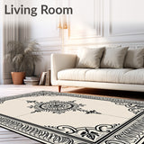 Sialk Hill Vintage Distressed Medallion Antelope Motif(Black)