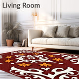 Autumnal Ornate Damask with Distressed Vintage Charm(Brown)