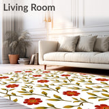 Autumnal Vines Interlocking with Rustic Floral Accents(Red)