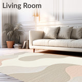 Beige Contemporary Ripple Effect Area Design(Beige)