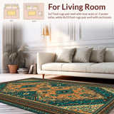 Ultra Soft Area Rug, Non Slip, Stain Resistant, Washable Area Rugs for Living Room, Bedroom, rustic western organic(Green)