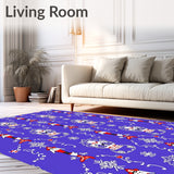 Festive Nutcracker and Snowflake Interlocking Medallion Area(Purple)