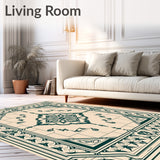 Boho Medallion with Vintage Chevron and Delicate Grid(Beige)