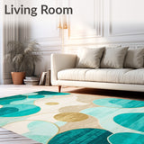 Beach Vibes Rug with Sand Dollar Motif(Teal)