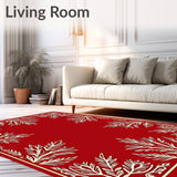 Festive Stylized Pine and Snow Crystal Array(Red)