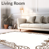 Ornate Paisley Scrollwork Machine Floor(Brown)