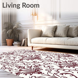 Heritage Damask Blossom Tapestry Artistry(Burgundy)