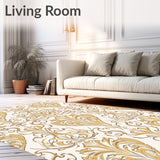 Classic Damask Scroll Motif Traditional Luxury(Gold)