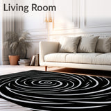 Abstract Swirl Spiral Design Pet Friendly Floor(Black)