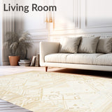 Boho Chic Neutral Toned Geometric Patterned Area For Modern Home(Beige)
