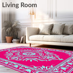 Ornate Damask with and Silver Interlocking Flourishes (Pink) - ODIKA
