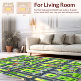 Vibrant Traffic Scene Illustration(Green)