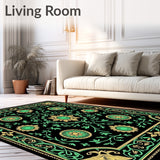 Luxurious Verdant Botanical Interlocking Medallion Treasure (Black) - ODIKA