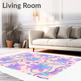 Abstract Blush Blossom Burst with Swirling Artistic Petal Forms(Purple)